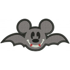 Mickey Mouse Vampire Bat Applique Embroidery Design